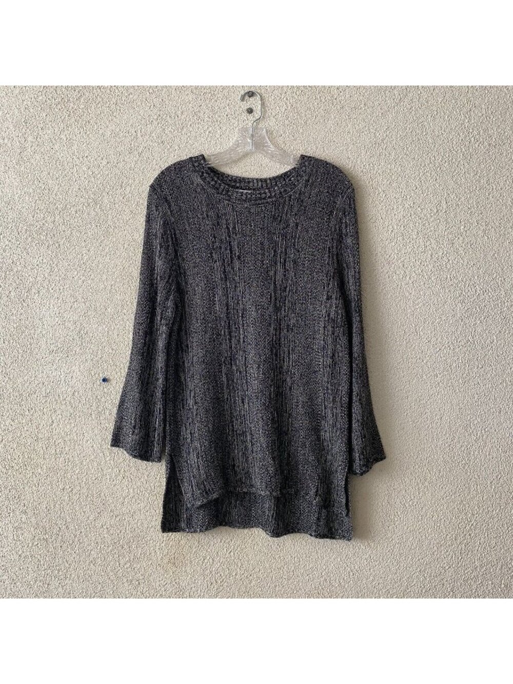 Boss Hugo Boss Womens Top Gray Knit Sweater Crewneck Tunic Size Medium NEW